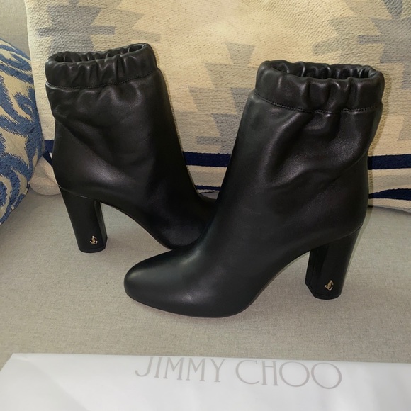 Jimmy Choo marva 85 women Boots booties soft napa leather JC Logo size 39.5 - Picture 3 of 12